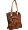 A brown leather Barra tote bag with handles from Bed Stu.