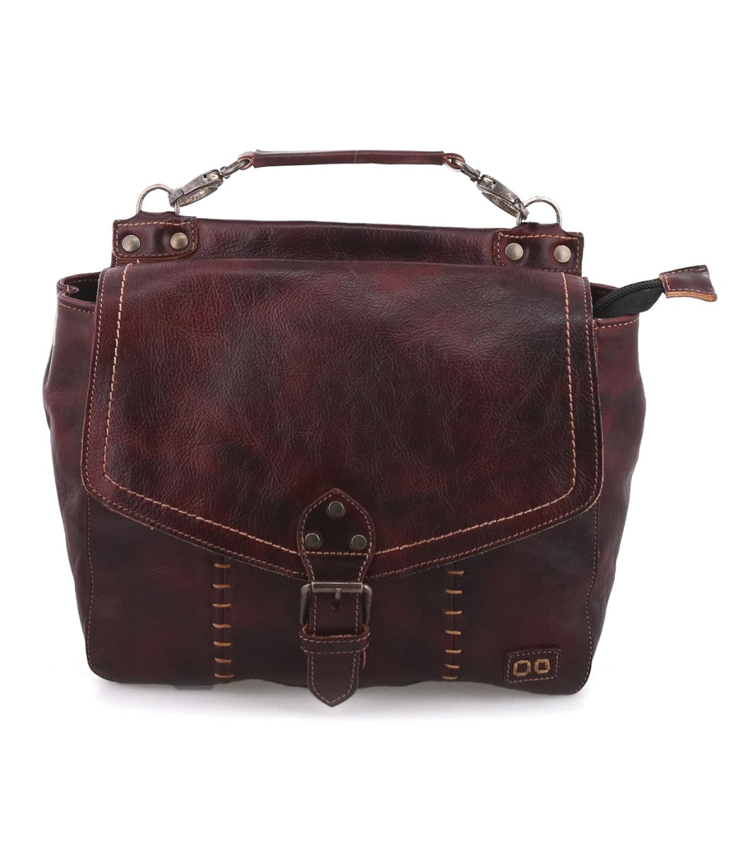 The Bed Stu Bathsheba burgundy leather satchel bag.