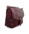 Bathsheba, a bag by Bed Stu, made of burgundy leather, on a white background.