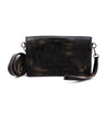 A Bayshore black leather cross body bag with a strap by Bed Stu.