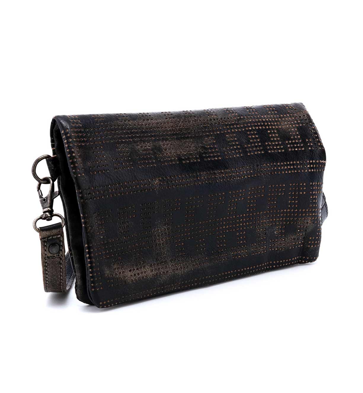 A Bayshore clutch bag with a zipper. Brand: Bed Stu.