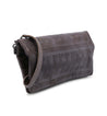 A Bayshore brown leather clutch bag with a zipper by Bed Stu.