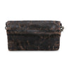 A Bayshore brown leather clutch bag with a metal handle, by Bed Stu.