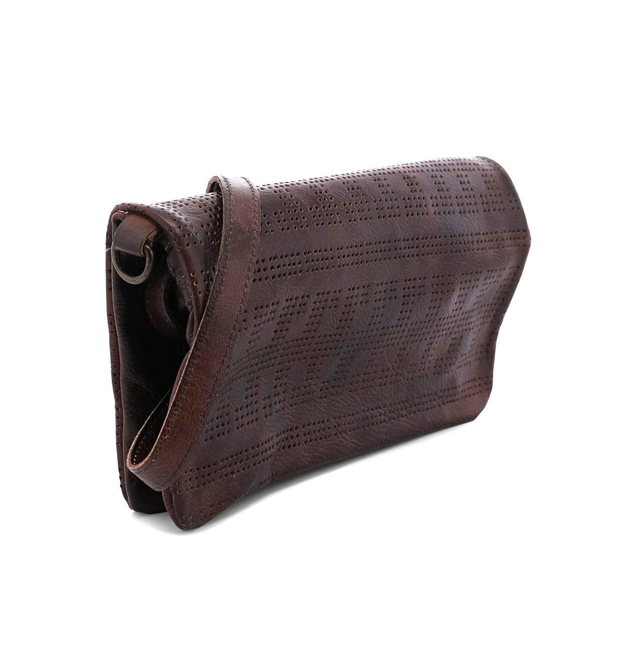 An image of a Bed Stu Bayshore brown leather cross body bag.
