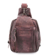 A Beau brown leather backpack with a zippered compartment made by Bed Stu.