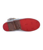 Sole of Becca teal leather boots by Bed Stu.