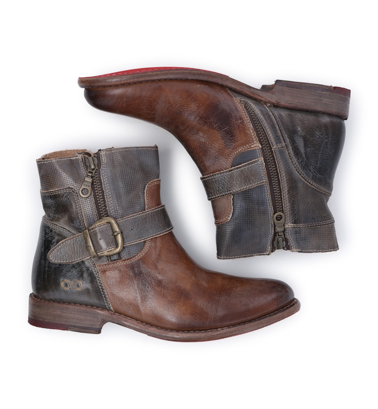 A pair of Becca boots with buckles made by Bed Stu.