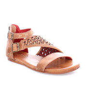 A women's Bellaire II tan sandal with a lace up detail by Bed Stu.