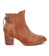A women's tan ankle boot with lace detailing called Bia by Bed Stu.