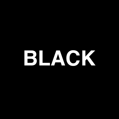 White text spelling "BLACK" appears on a solid black background, echoing the bold aesthetic of customizable bags like the Bed Stu Studio Arlington Body.