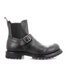 Sleek men's Boast Chelsea boots in black Italian leather with buckles by Bed Stu.