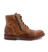 An enduring men's Bonnie boot from Bed Stu, made with brown leather and equipped with a zipper on the side.