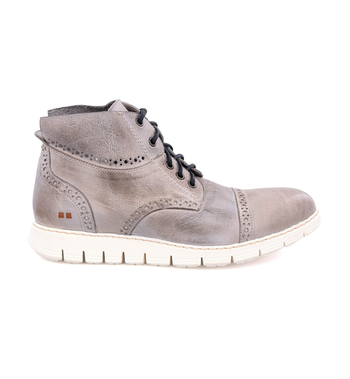 Men's Bowery II grey leather lace up boots by Bed Stu.