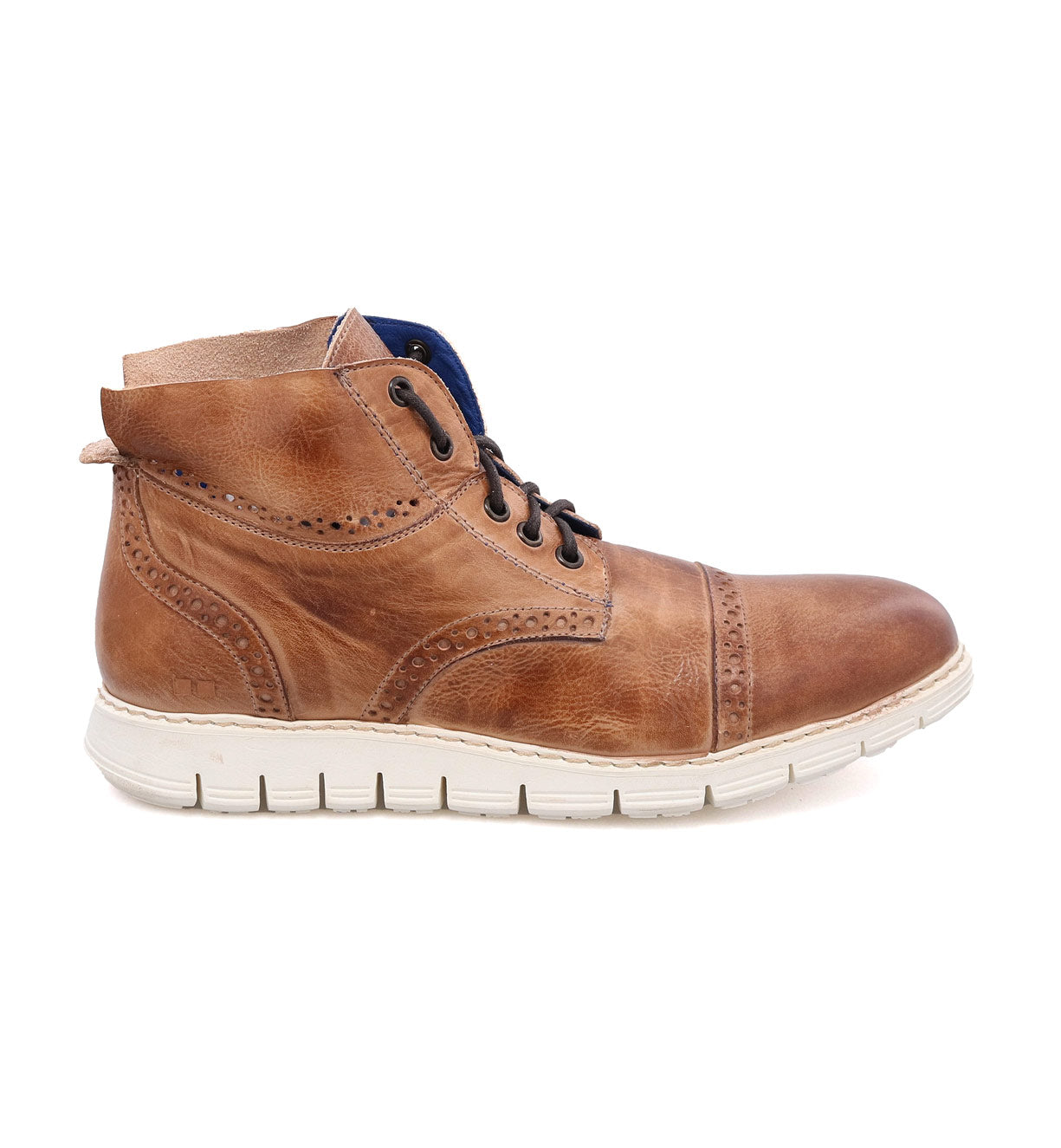 A Bed Stu Bowery II men&#39;s brown leather lace up boot.