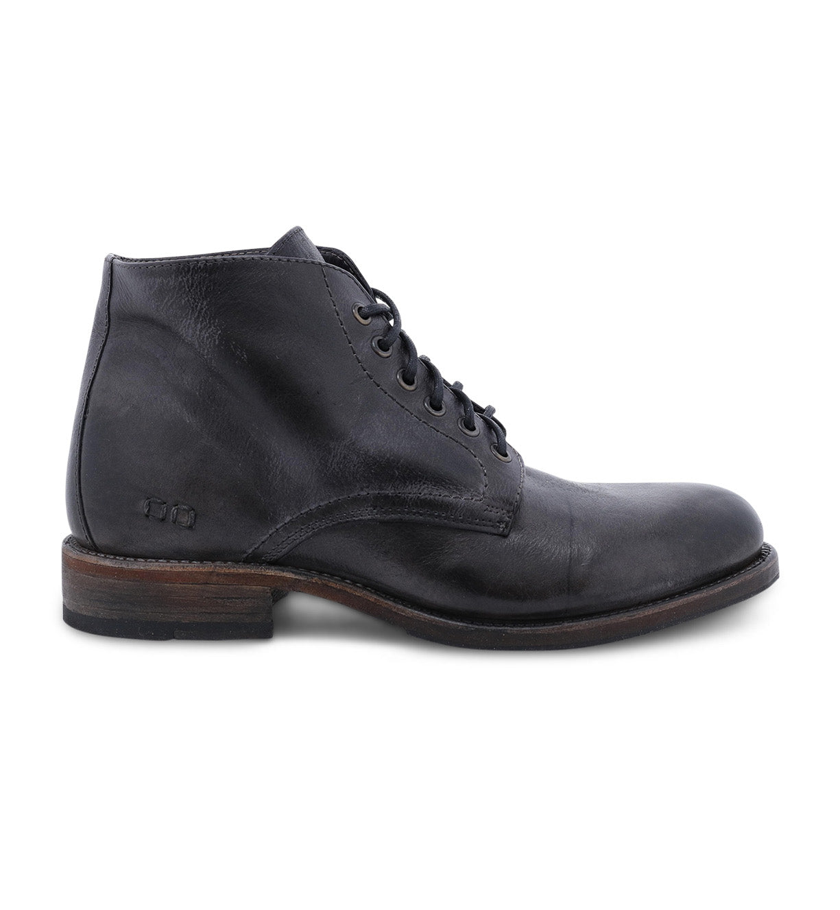 The men's Bed Stu Bradley black leather lace up boots.