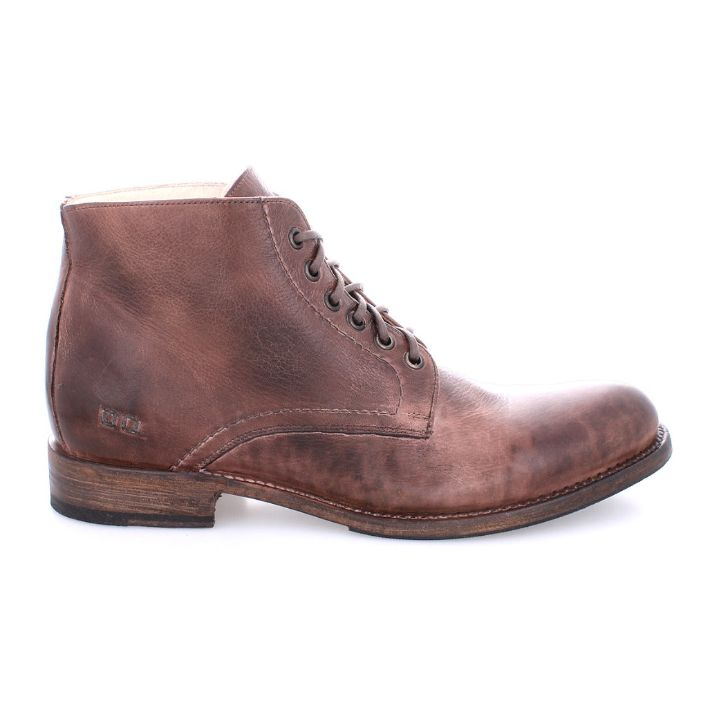 A single Bed Stu Bradley Black Rustic boot with laces on a white background.