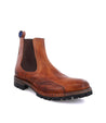 The Bed Stu Brady Trek men's brown chelsea boot is shown on a white background.