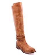 A women's Bed Stu Bristol tan leather riding boot.