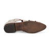 The back of a Bed Stu Brittany women's shoe with a leather sole.