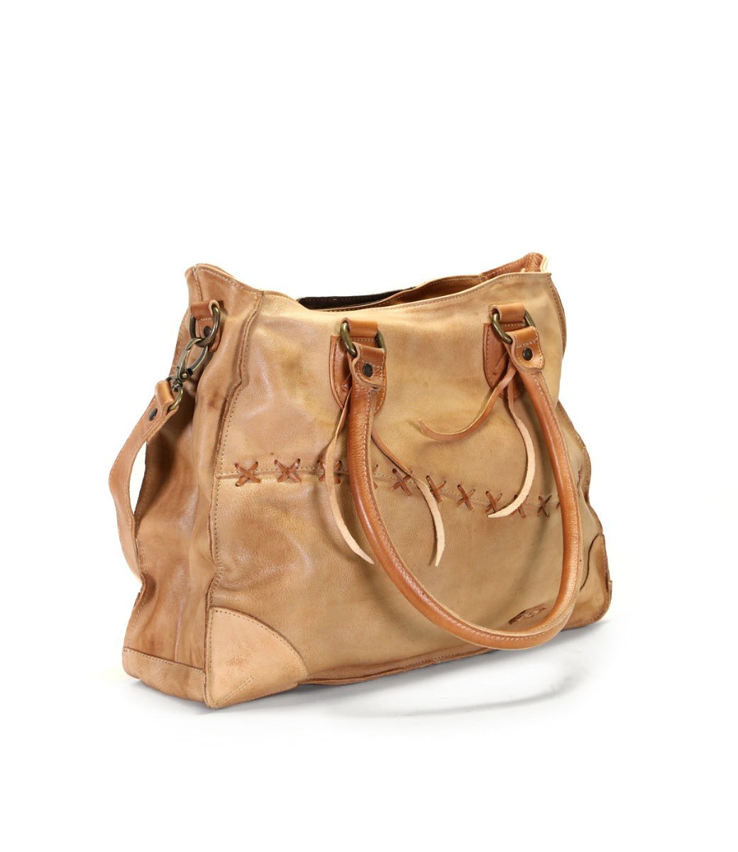 A tan Bed Stu Bruna pure leather bag with straps.