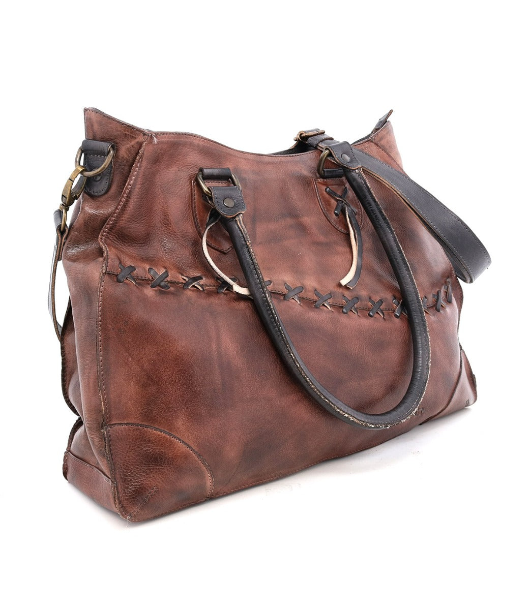 A teak Bed Stu Bruna pure leather bag with straps.