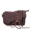 A brown leather Buffy crossbody bag with straps by Bed Stu.