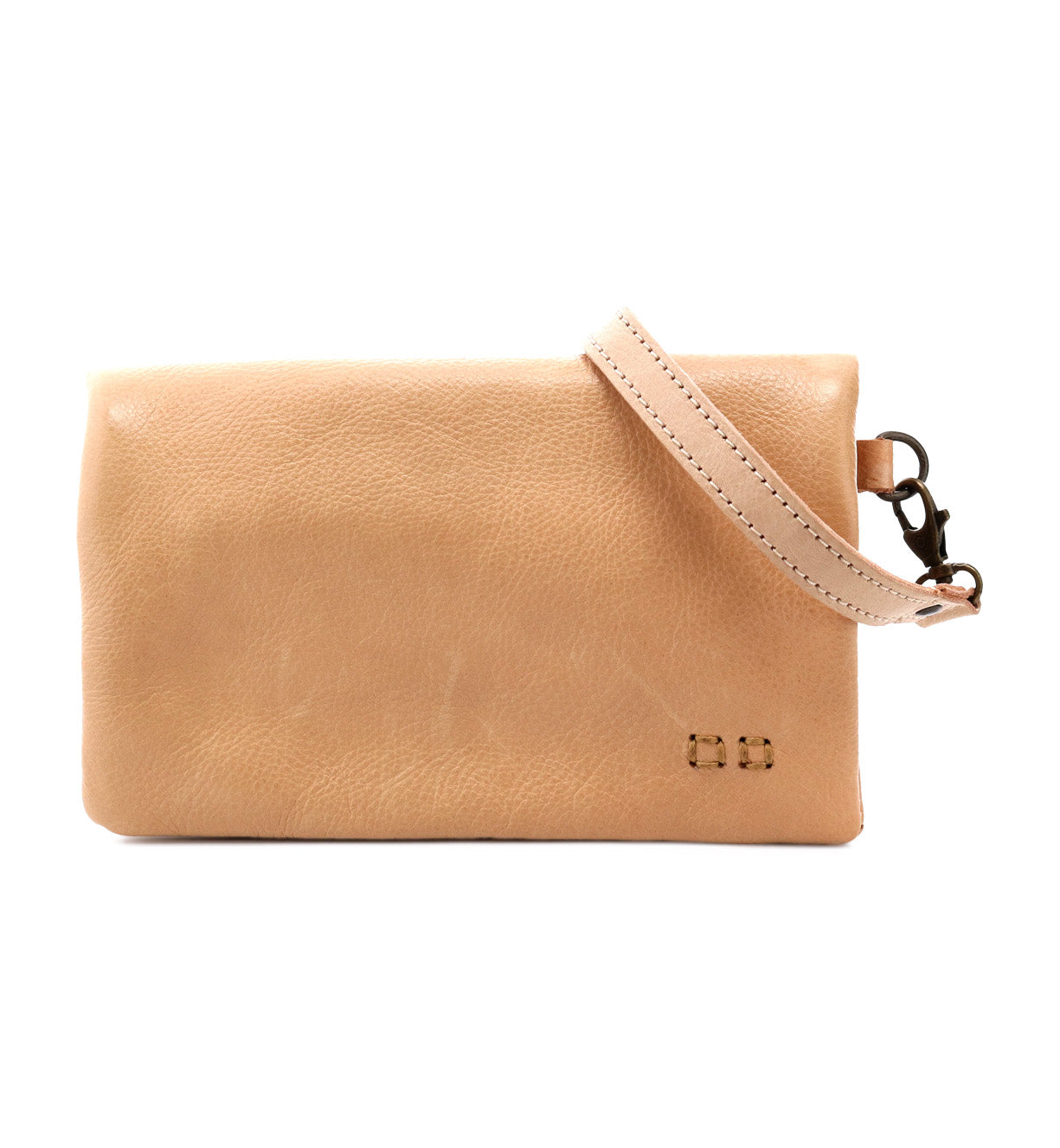 A beige leather Cadence crossbody bag with a strap from Bed Stu.