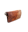 A Cadence brown leather clutch bag.