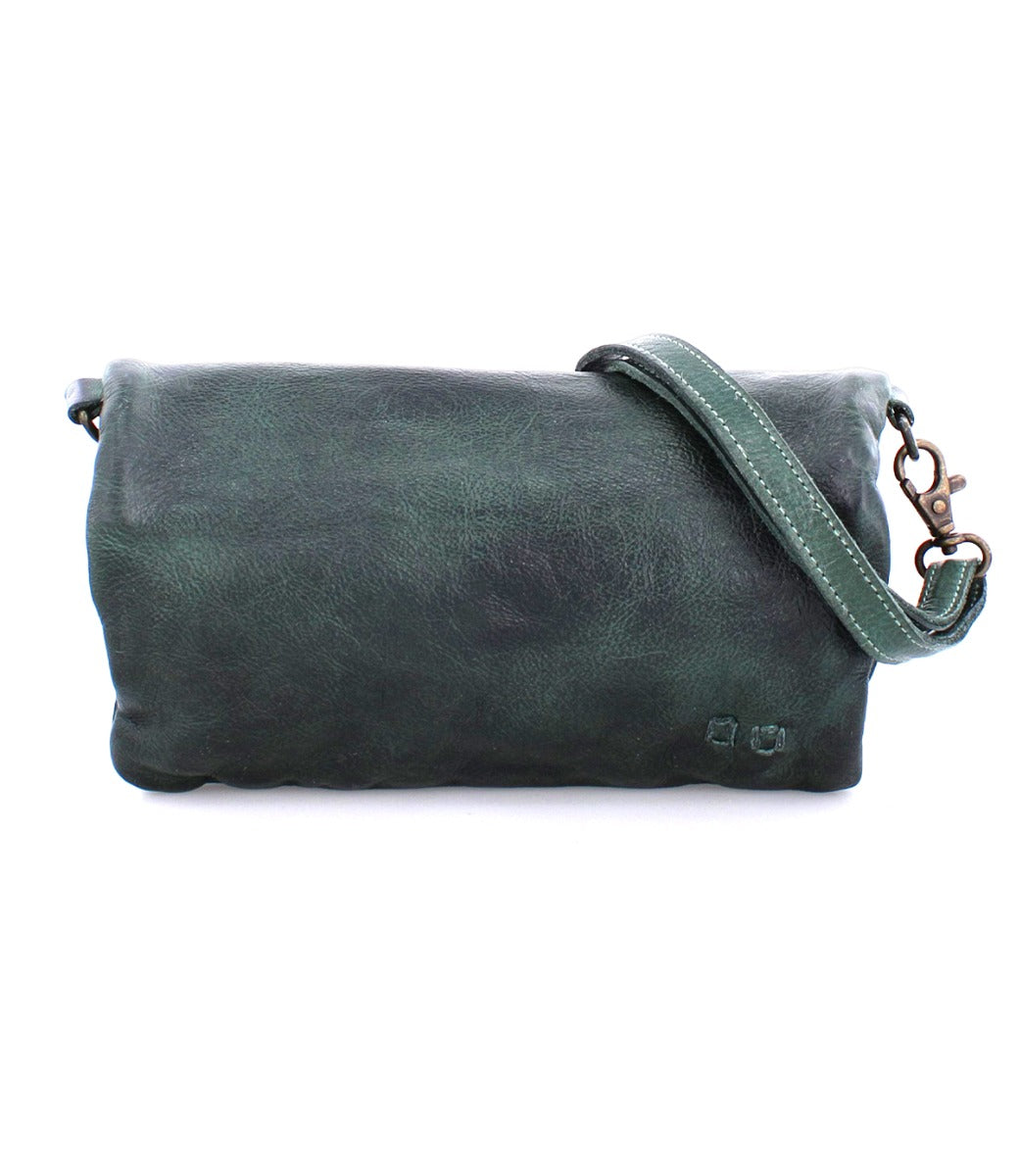 A Cadence teal leather cross body bag with a strap by Bed Stu.