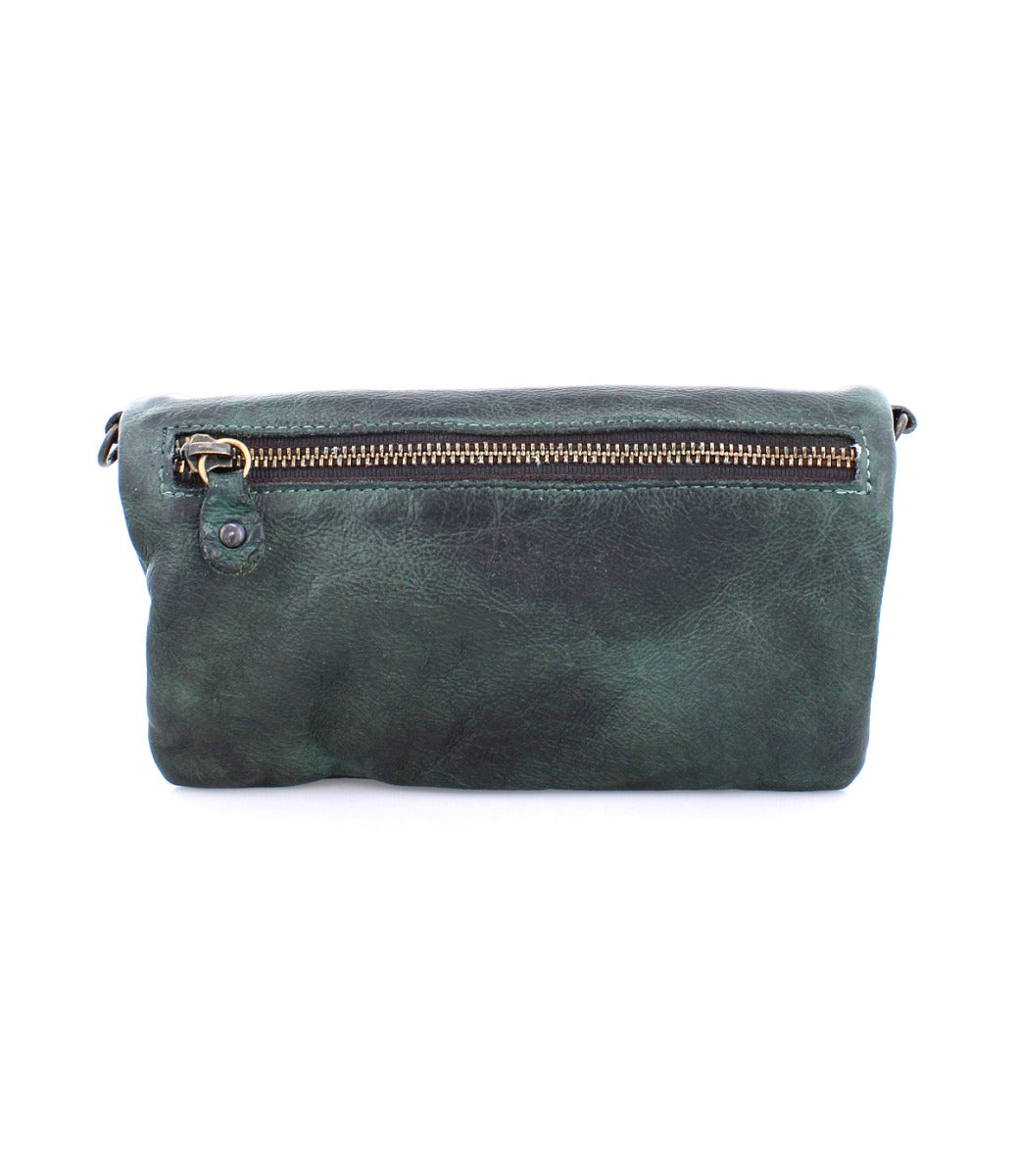 A Cadence by Bed Stu, a teal leather cross body bag with a zipper.