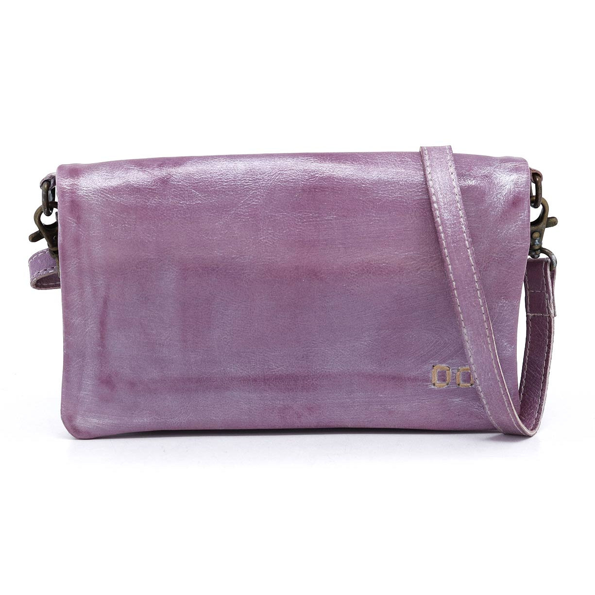 A lilac leather Cadence crossbody bag with a leather strap from Bed Stu.