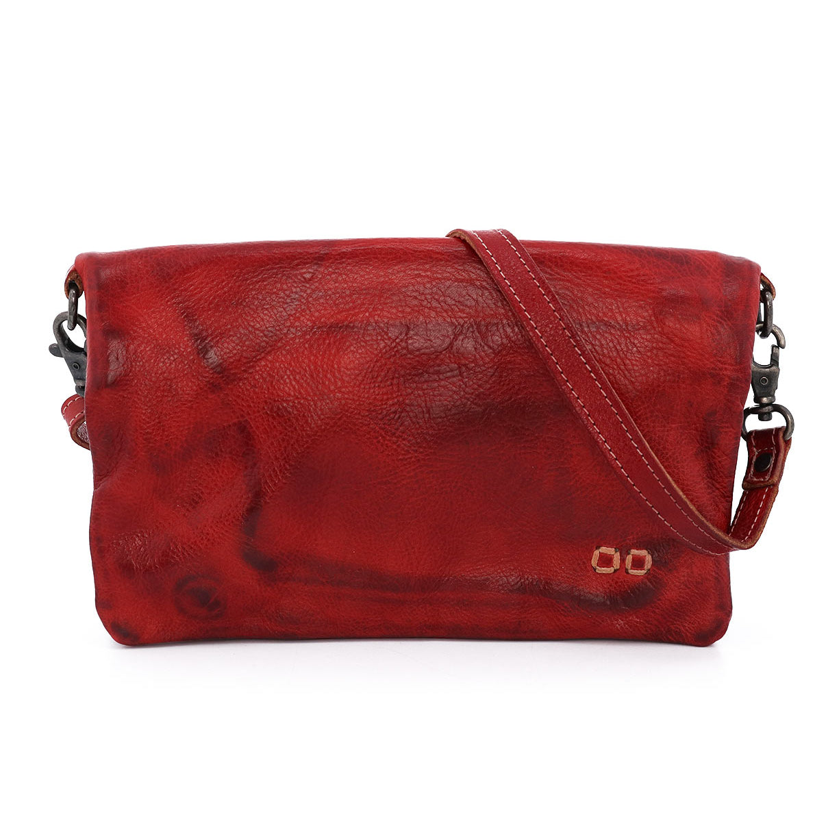 The Cadence by Bed Stu red leather cross body bag.