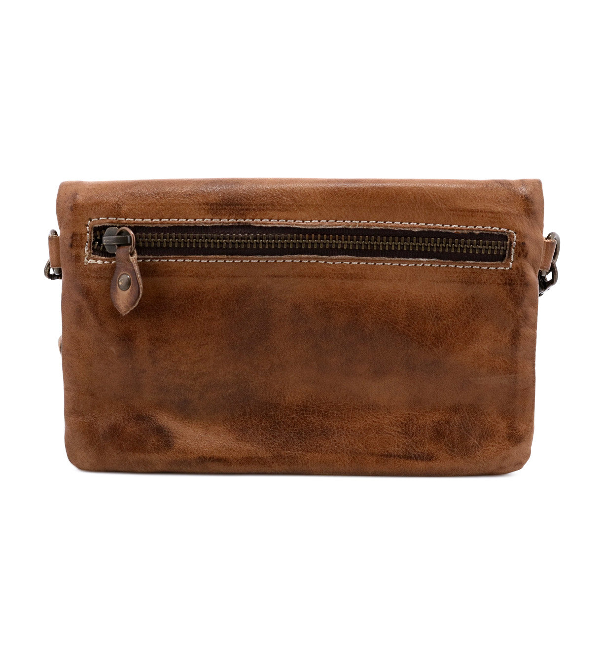 Bed Stu Cadence tan leather clutch.