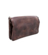 A Cadence by Bed Stu teak leather clutch bag.