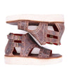 A pair of Bed Stu Camden women's brown leather sandals.