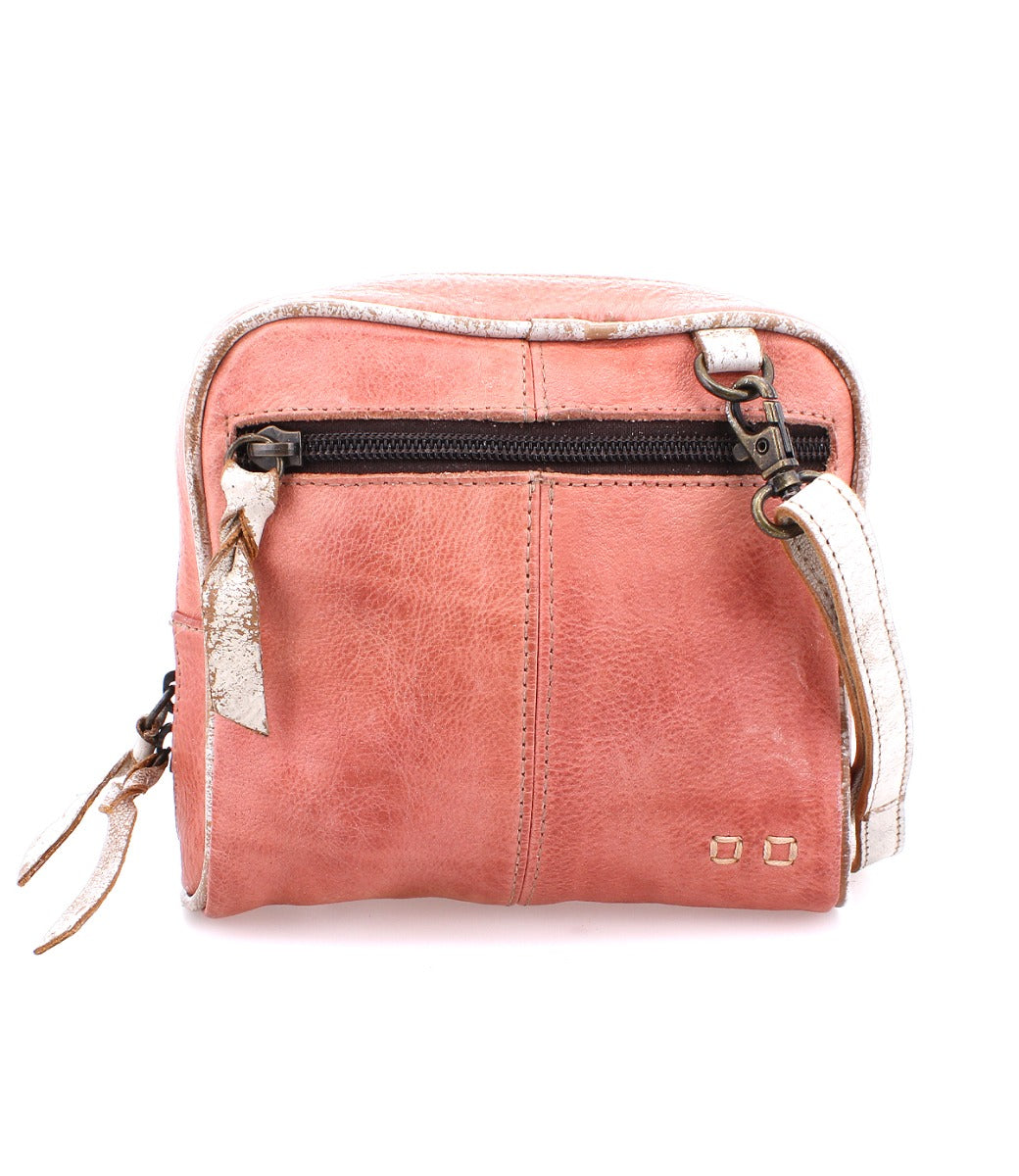 A Capture pink leather cross body bag with a zipper from Bed Stu.