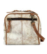 A Capture by Bed Stu handcrafted leather cross body bag in white and tan.