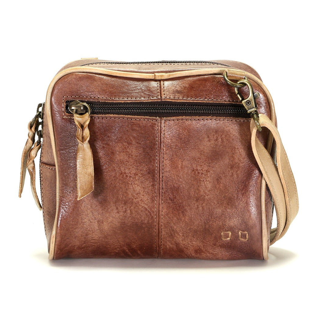 An image of a Bed Stu Capture brown leather cross body bag.