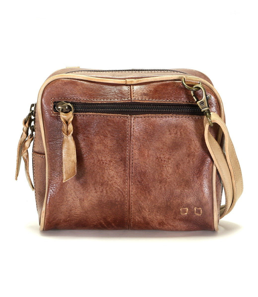 An image of a Bed Stu Capture brown leather cross body bag.