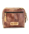 A brown leather Capture cross body bag with a zipper by Bed Stu.