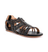 A women's black gladiator sandal with straps named Cara, from the brand Bed Stu.