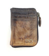 A Carrie brown leather wallet with a zipper from Bed Stu.