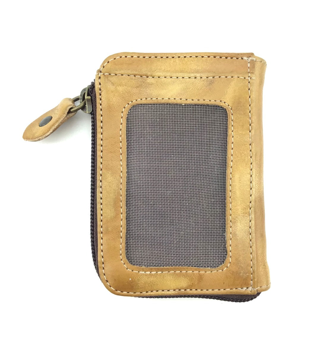 A Carrie leather wallet with a zipper by Bed Stu.