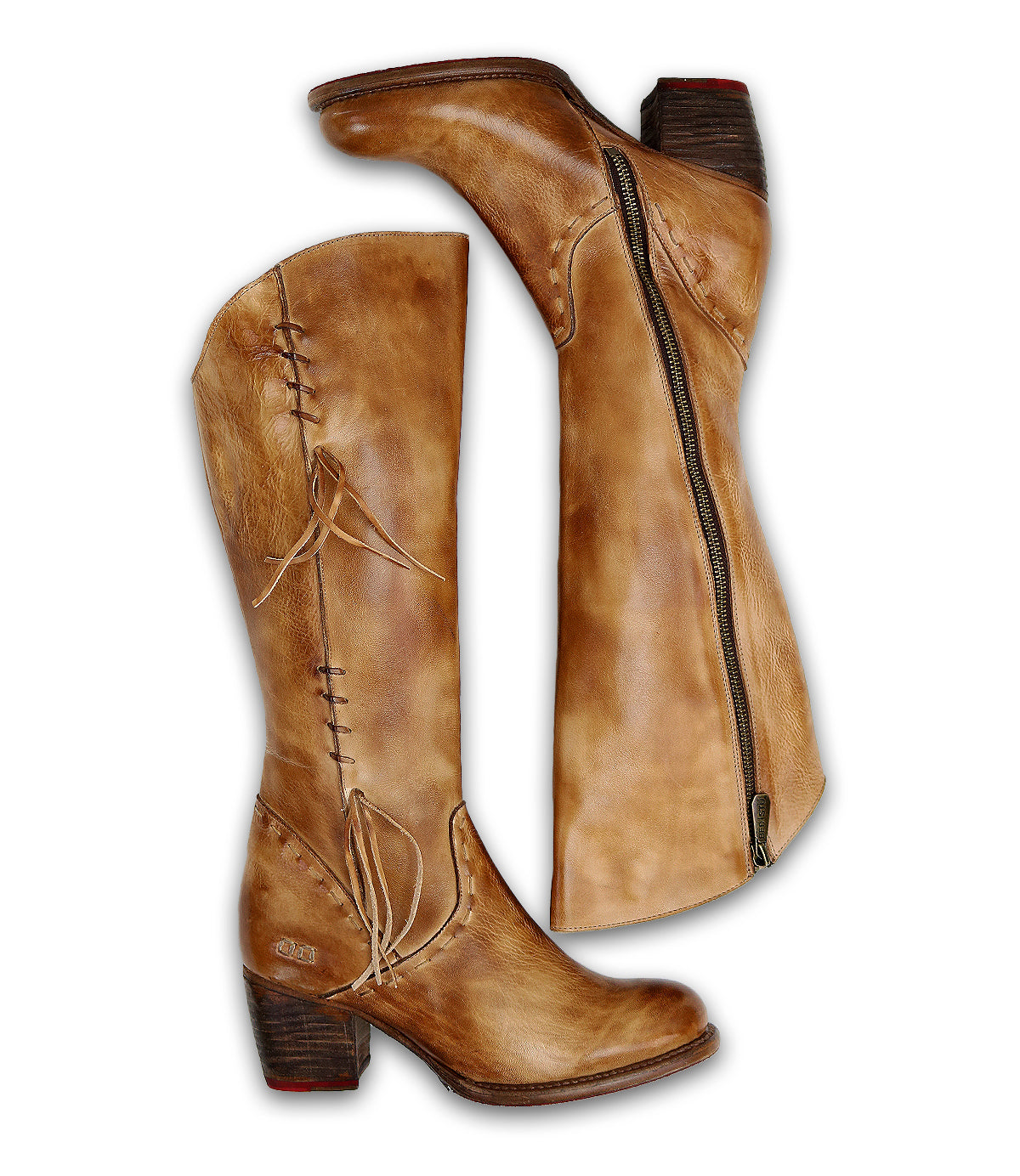 A pair of women's Charis boots by Bed Stu on a white background.