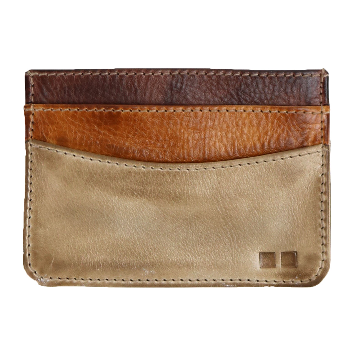 A compact card wallet with convenient features, photographed in a close-up view of the Chuck wallet by Bed Stu.