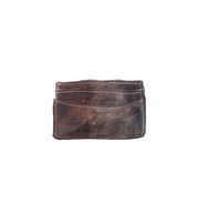A Chuck brown leather wallet on a white background by Bed Stu.