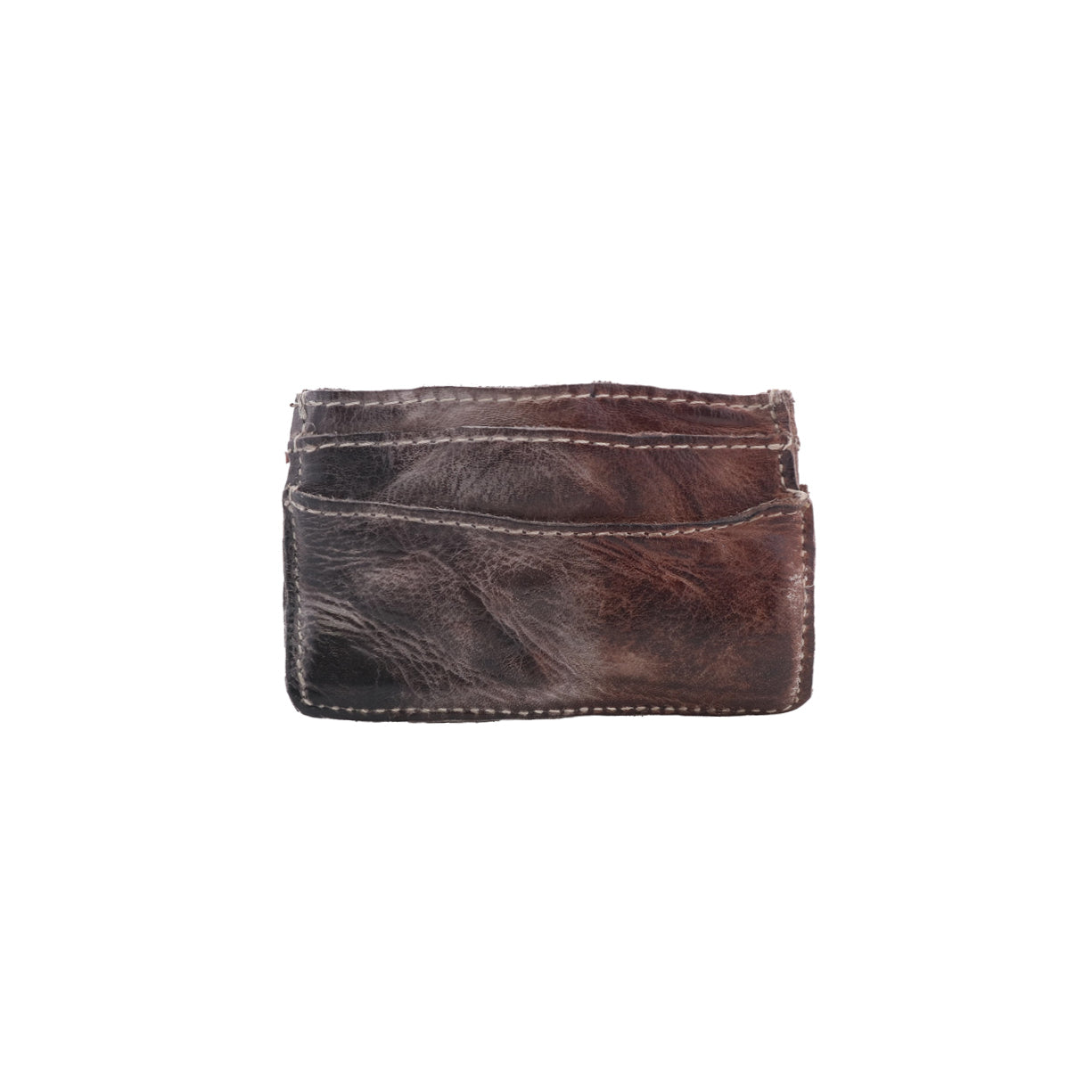 A Chuck Bed Stu brown leather wallet on a white background.