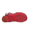A pair of Claire III women's red sandals by Bed Stu on a white background.