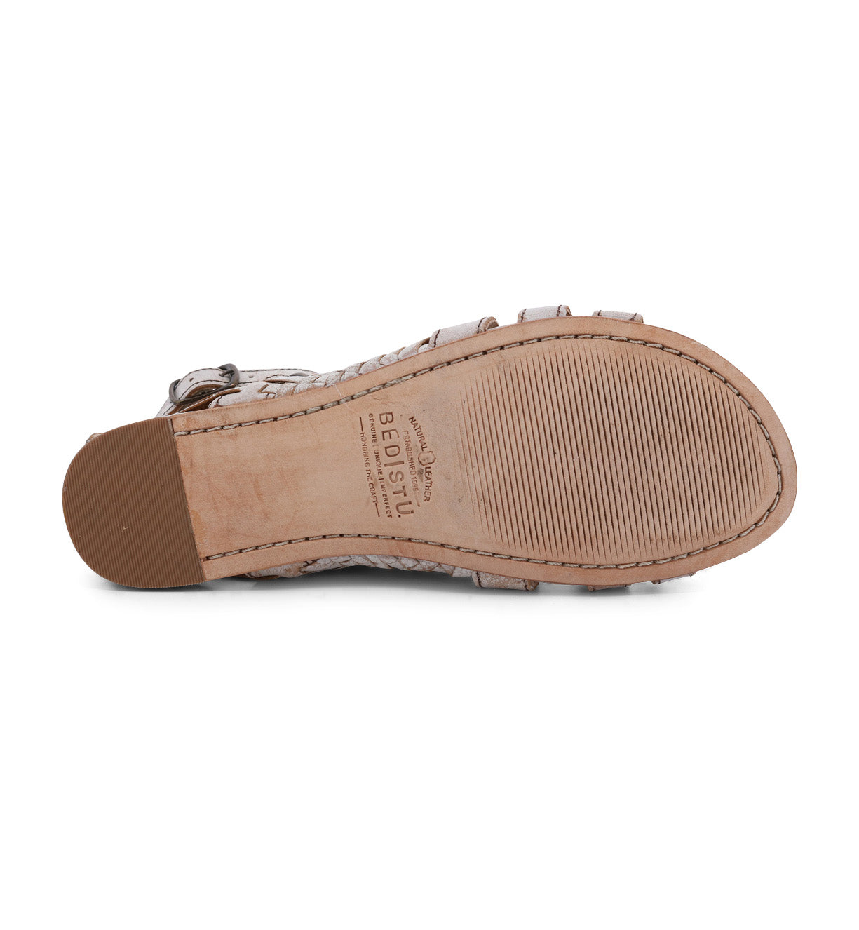 A pair of Claire Women's Sandals with a Bed Stu leather sole.
