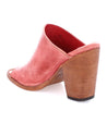 A pink leather Clavel mule with a wooden heel by Bed Stu.